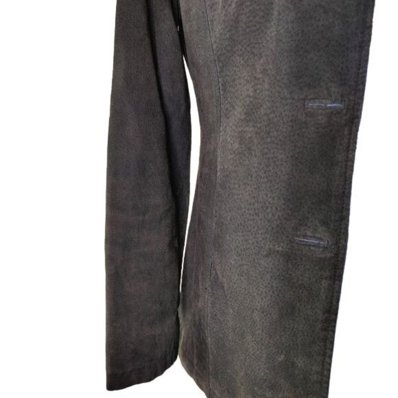 Will Smith Black Suede Leather Jacket Blazer Size Petite Small Fully Lined - Picture 6 of 10